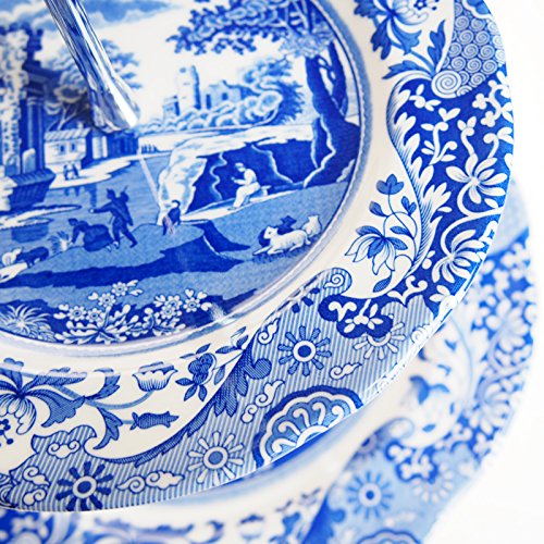 spode スポードブルーイタリアン ミニチュア　ケーキスタンド美品 スポード ブルーイタリアン 2段ケーキスタンド 組立式